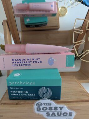 SET Patchology Restoring Night Eye Gels 30 Pairs AND Hydrating Lip Sleeping Mask
